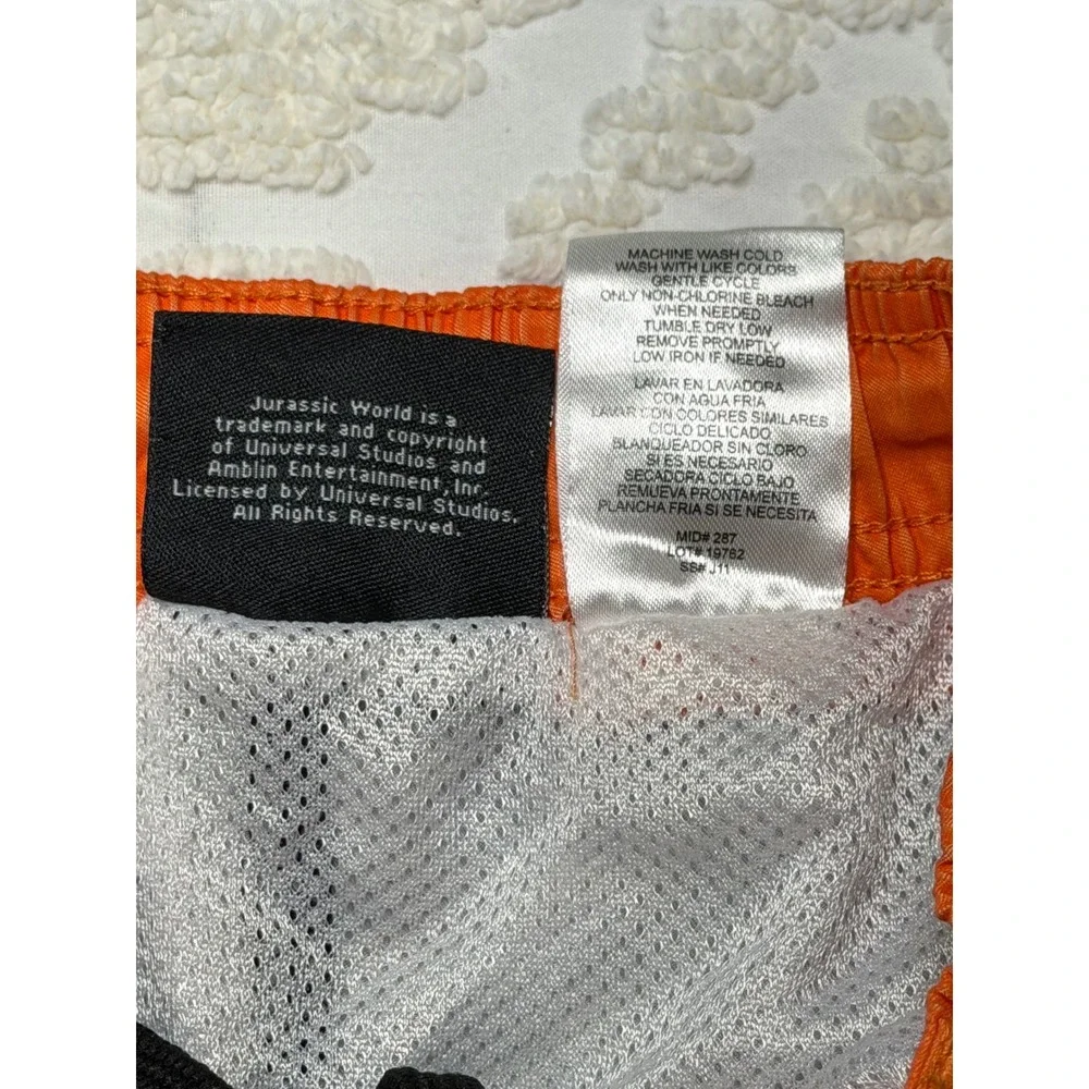 Jurassic World Dinosaur Graphic Swim Trunks Orange Multi XS 4/5 Boys‎ Swimwear